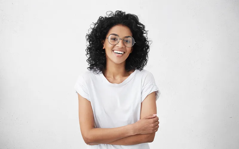 Smiling girl after teeth whitening